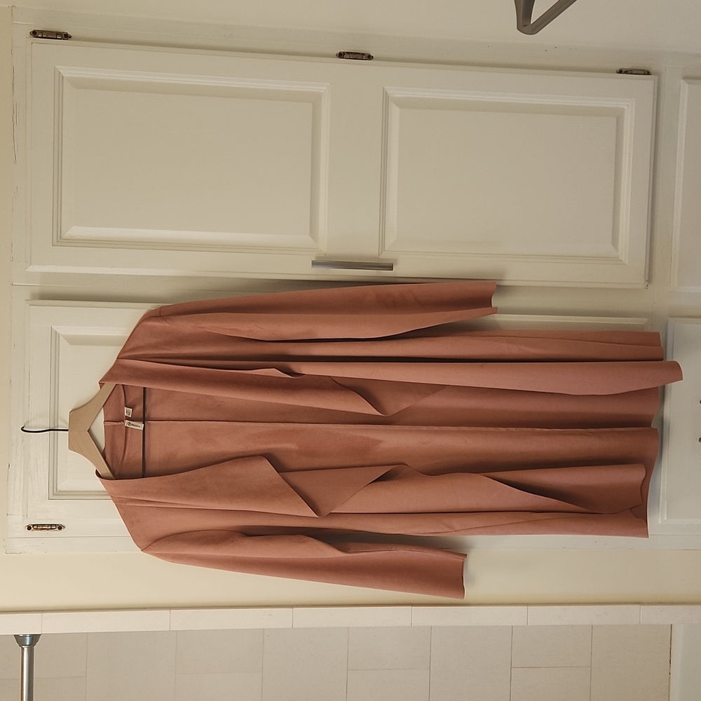 Knee length, suede like duster